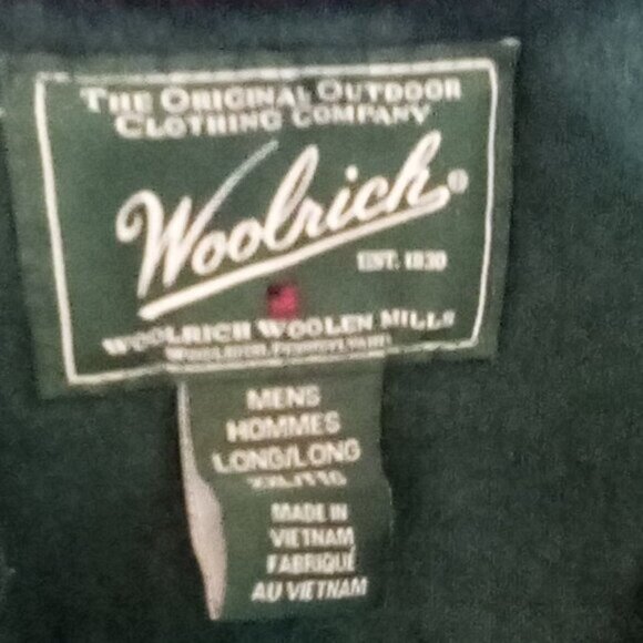 Two Woolrich Thick Flannel  Cotton Shirt Mens 2XL Barn Chore Green - Picture 11 of 11